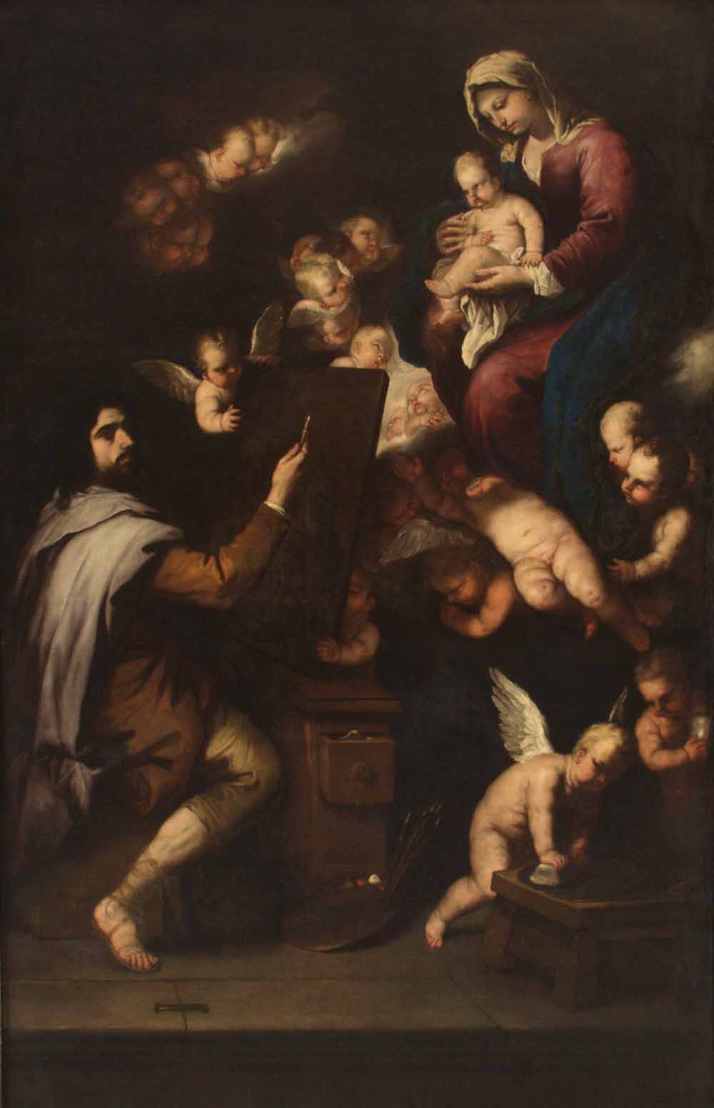 Luca Giordano San Lucas pintando a la Virgen